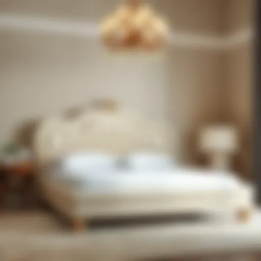 Luxurious ivory fabric bed frame showcasing elegance