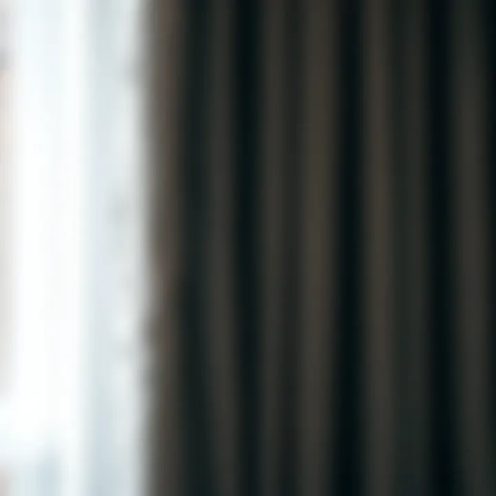 Textured Gray Fabric Curtain Close-up view of textured gray fabric curtain