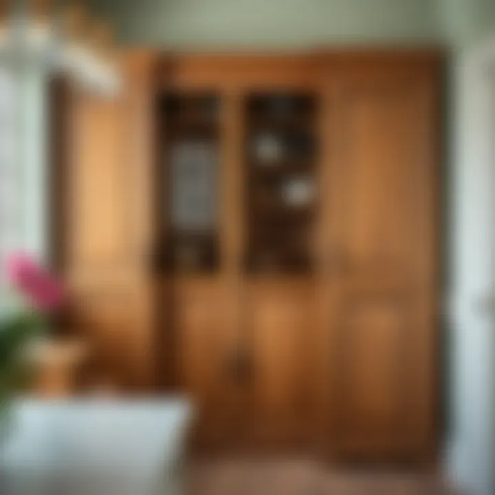 Charming wooden pantry with a rustic finish