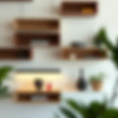 Diverse Shelf Materials for Interior Diverse shelf materials enhancing interior decor