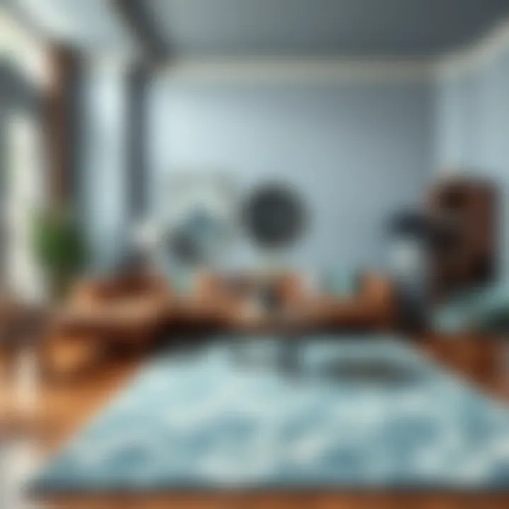 Mint Rug in a Cozy Living Space Mint rug enhancing a cozy living space