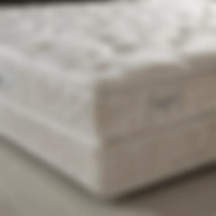 Close-up of different mattress base materials highlighting durability