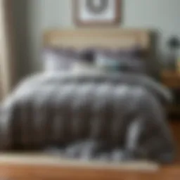 Elegant gray comforter set displayed on a neatly made bed