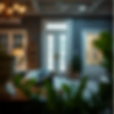 Various design choices for French doors displayed in a showroom