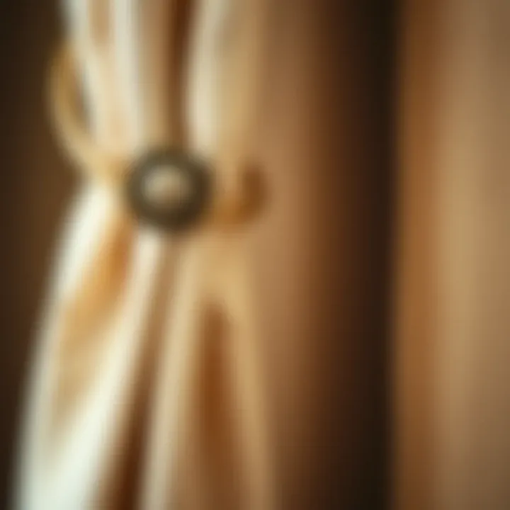 Elegant curtain pins enhancing a luxurious drape