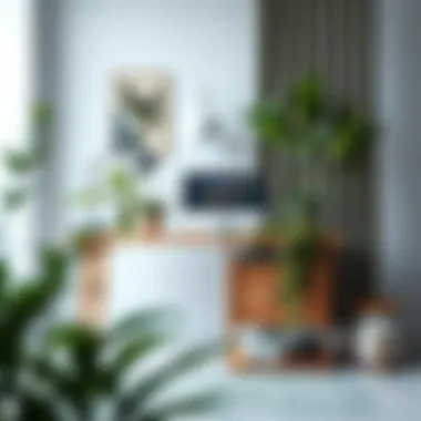 Nature-Inspired Desk Design A beautifully designed desk incorporating nature into the workspace