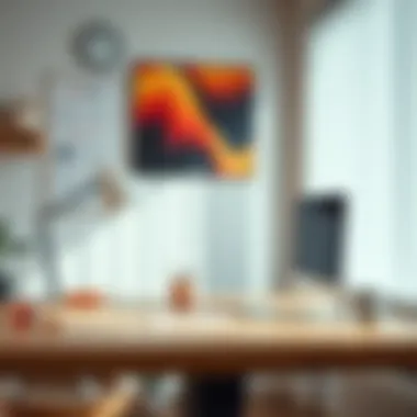 Ergonomic Workspace Setup An ergonomic workspace showcasing adjustable desk features