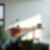 Modern Minimalist Desk Design A modern minimalist desk with clean lines and functionality