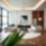 Modern Living Room with Off-White Round Rug Elegant off-white round rug in a modern living room setting