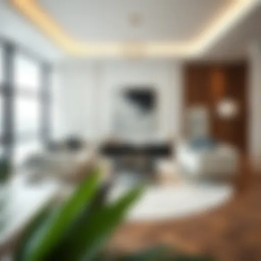 Modern Living Room with Off-White Round Rug Elegant off-white round rug in a modern living room setting