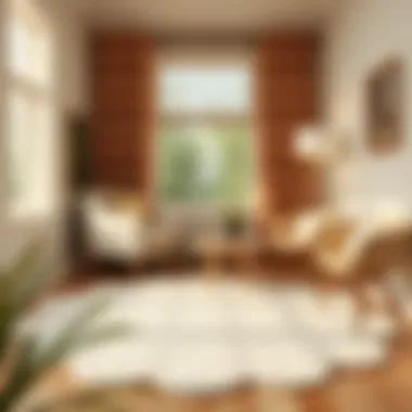 Cozy Reading Nook Featuring Off-White Round Rug Beautifully styled off-white round rug in a cozy reading nook