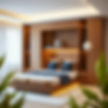 Elegant Storage Closet Bed Design A beautifully designed storage closet bed in a modern bedroom