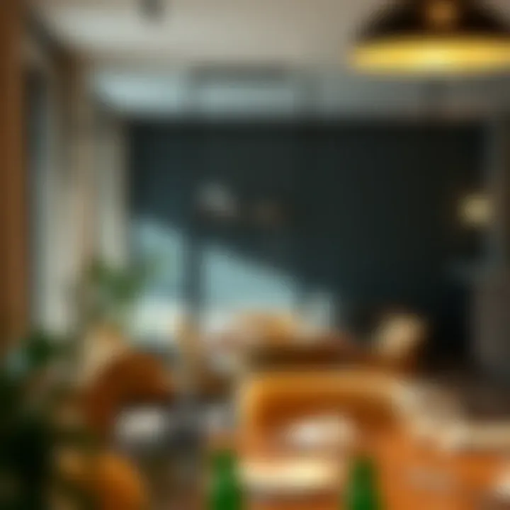 Modern glass screen in a chic dining environment