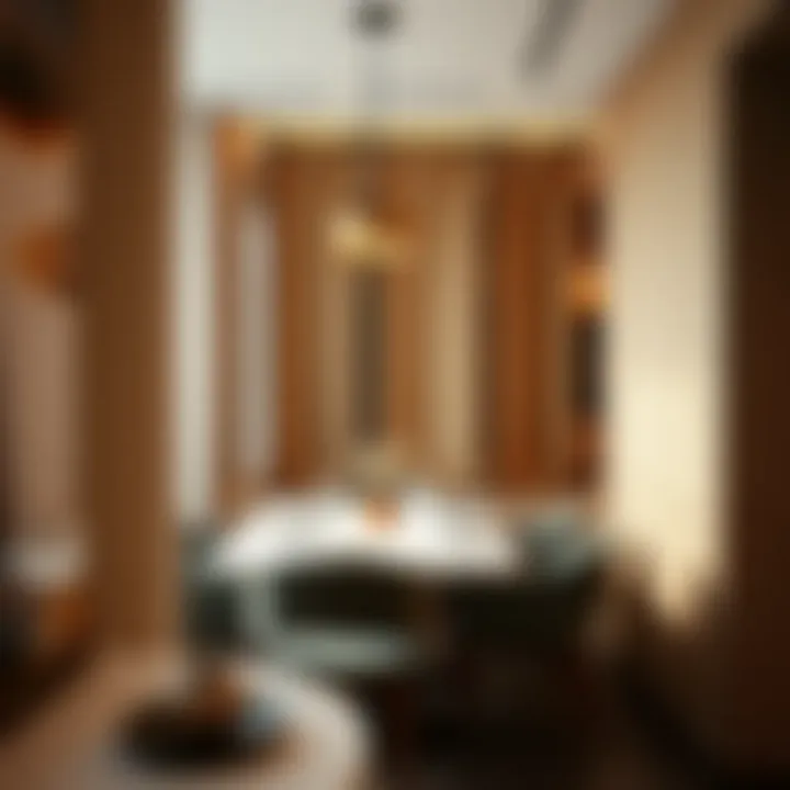 Stylish fabric divider adding warmth and intimacy