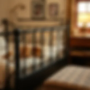 Cozy bedroom setting with a dog sleeping safely behind guard rails