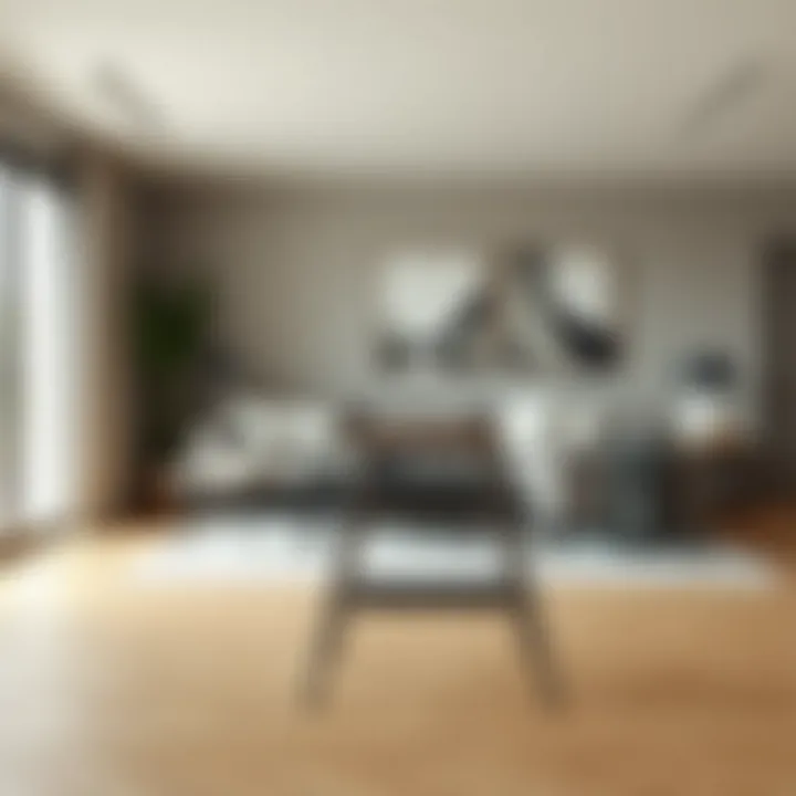 Stylish Metal Stool Enhancing Minimalism Stylish metal four step stool in a minimalist living room