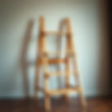 Stylish wooden three-tier ladder showcasing design variations