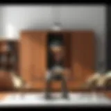 Elegant large dining cabinet in a modern setting