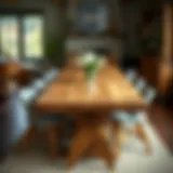 Elegant rustic wood dining table showcasing fine craftsmanship