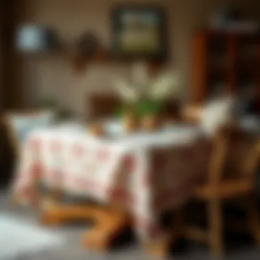 Rustic Charm with 52x52 Table Cloth Stylish 52x52 table cloth on a rustic dining table