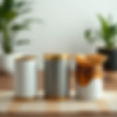 Elegant Trash Can Set Displaying Different Materials Elegant trash can set displaying different materials