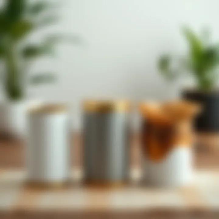 Elegant Trash Can Set Displaying Different Materials Elegant trash can set displaying different materials