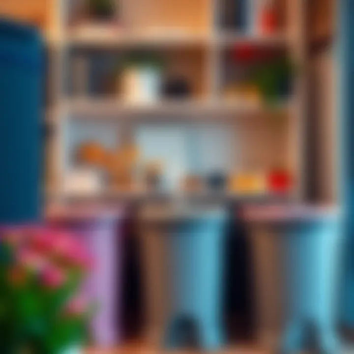 Organized Home Office with Coordinated Trash Cans Organized home office with coordinated trash cans