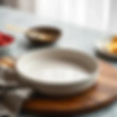 Ceramic Baking Dish Design Elegant circular baking dish made of ceramic with a glossy finish