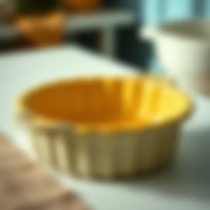 Durability of Baking Dish Close-up of a well-maintained circular baking dish showing its durability