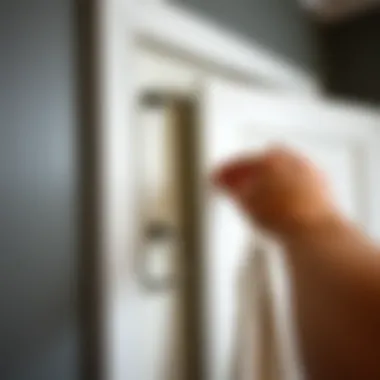 Installation of Overdoor Towel Rack Close-up view of an overdoor towel rack installation process