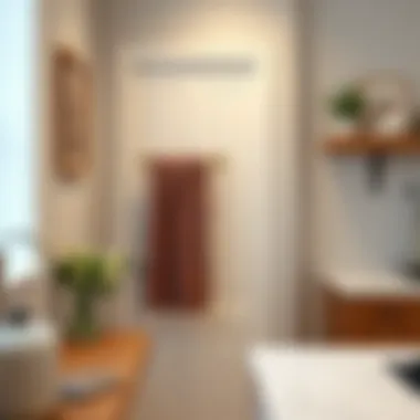 Overdoor Towel Rack in a Stylish Kitchen Elegant overdoor towel rack enhancing kitchen decor