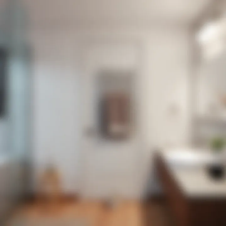 Modern Bathroom with Overdoor Towel Rack Stylish overdoor towel rack in a modern bathroom setting