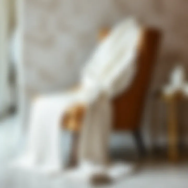 Elegance in Design: Waffle Bath Robes Elegant design of a waffle bath robe draped over a stylish chair