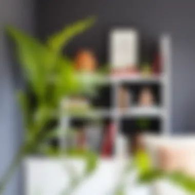 Creative arrangement of books and decor on corner shelving