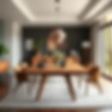 Dining Space with Four-Legged Wood Table Spacious dining area featuring a four-legged wood table