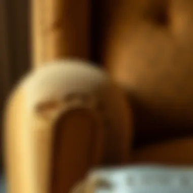 Close-up of luxurious fabric used in wing recliner upholstery