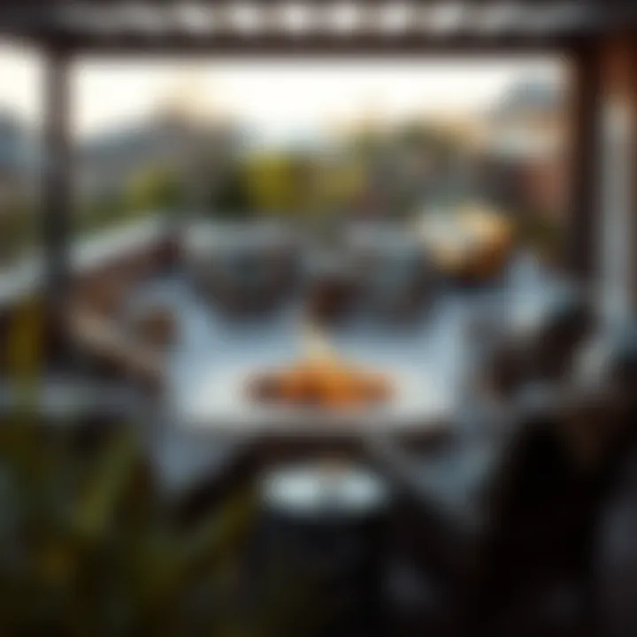 Inviting Outdoor Lounge with Fire Pit Cozy fire pit surrounded by comfortable outdoor lounge chairs