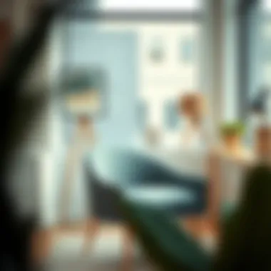 Stylish small chair made from sustainable materials in a chic office