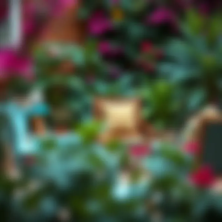 Versatile small chair arrangement in a vibrant garden space