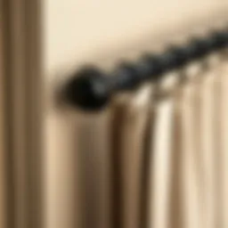 Stylish thick black curtain rod showcasing modern elegance