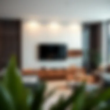 Thin Wall Unit in Modern Living Room Stylish thin wall unit integrated into a contemporary living space