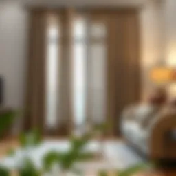 Elegant twill blackout curtains in a modern living room setting