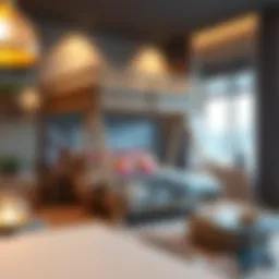 Contemporary two storey bed design in a stylish bedroom