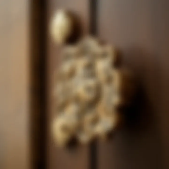 Rustic Charm Rustic wooden cabinet pull with intricate detailing