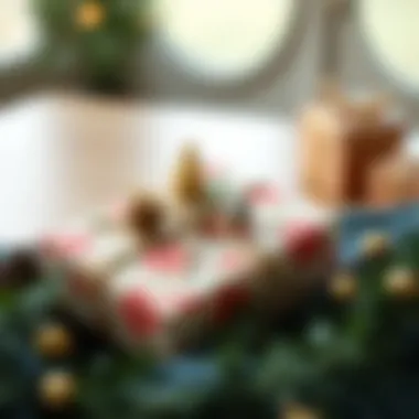 A beautifully wrapped gift featuring unique embellishments