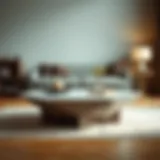A striking abstract coffee table with geometric shapes