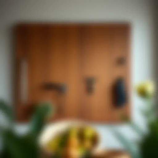 Elegant wooden uppspel pegboard showcasing a minimalist design