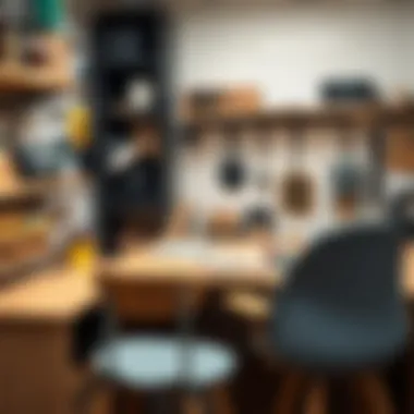 Innovative workspace featuring a pegboard for efficient organization