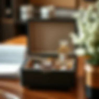 Elegant perfume storage box showcasing luxurious fragrances