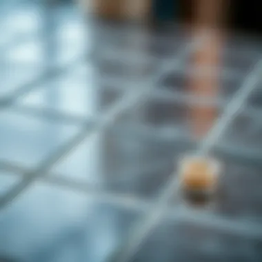 Close-up view of the unique texture and finish of 12 x 12 glass mirror tiles